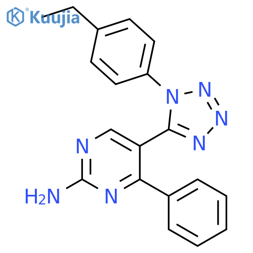 2-Pyrimidinamine, 5-[1-(4-ethylphenyl)-1H-tetrazol-5-yl]-4-phenyl- structure