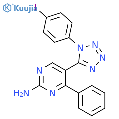 2-Pyrimidinamine, 5-[1-(4-iodophenyl)-1H-tetrazol-5-yl]-4-phenyl- structure