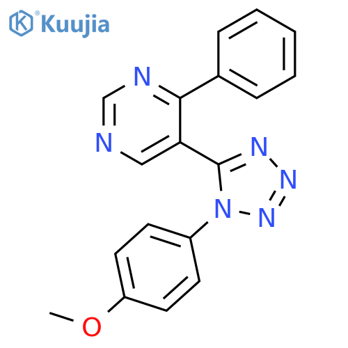 Pyrimidine, 5-[1-(4-methoxyphenyl)-1H-tetrazol-5-yl]-4-phenyl- structure