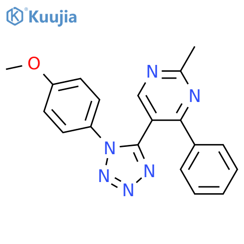 Pyrimidine, 5-[1-(4-methoxyphenyl)-1H-tetrazol-5-yl]-2-methyl-4-phenyl- structure