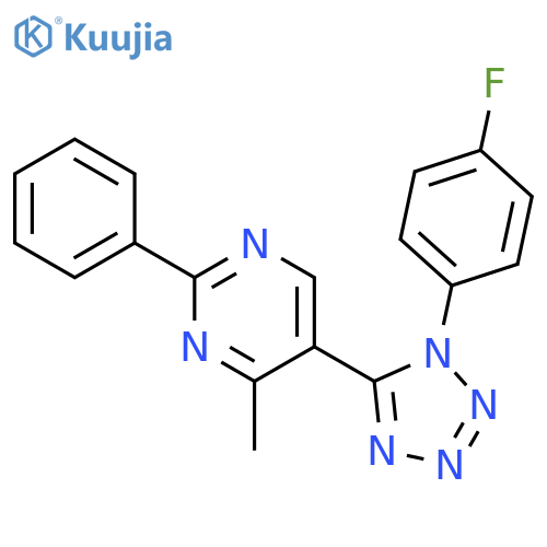 Pyrimidine, 5-[1-(4-fluorophenyl)-1H-tetrazol-5-yl]-4-methyl-2-phenyl- structure