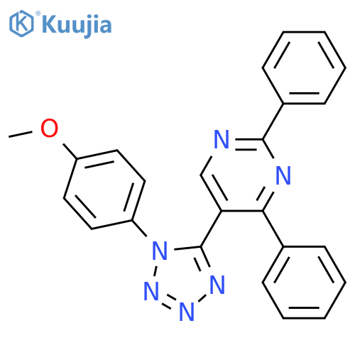 Pyrimidine, 5-[1-(4-methoxyphenyl)-1H-tetrazol-5-yl]-2,4-diphenyl- structure