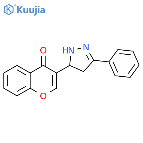 4H-1-Benzopyran-4-one, 3-(4,5-dihydro-3-phenyl-1H-pyrazol-5-yl)- structure
