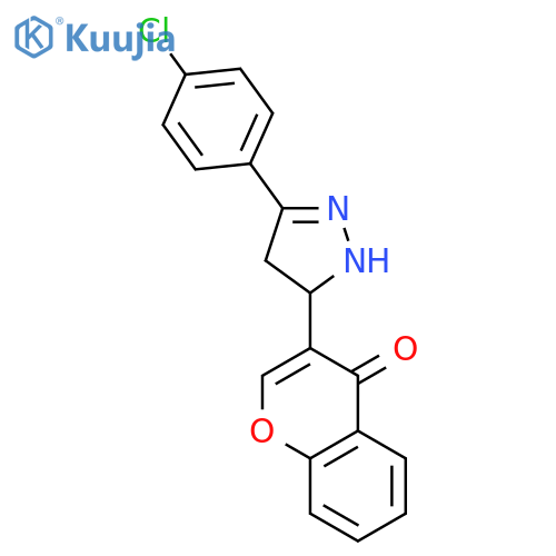 4H-1-Benzopyran-4-one,3-[3-(4-chlorophenyl)-4,5-dihydro-1H-pyrazol-5-yl]- structure