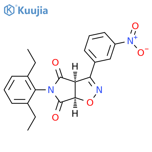 4H-Pyrrolo[3,4-d]isoxazole-4,6(5H)-dione,5-(2,6-diethylphenyl)-3a,6a-dihydro-3-(3-nitrophenyl)-, cis- structure