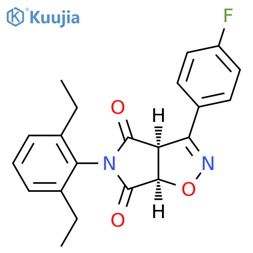 4H-Pyrrolo[3,4-d]isoxazole-4,6(5H)-dione,5-(2,6-diethylphenyl)-3-(4-fluorophenyl)-3a,6a-dihydro-, cis- structure