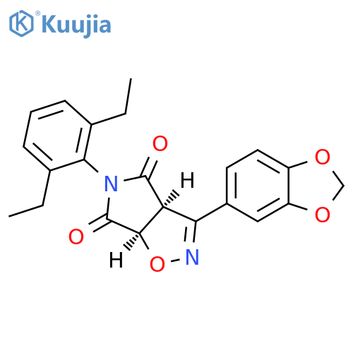 4H-Pyrrolo[3,4-d]isoxazole-4,6(5H)-dione,3-(1,3-benzodioxol-5-yl)-5-(2,6-diethylphenyl)-3a,6a-dihydro-, cis- structure