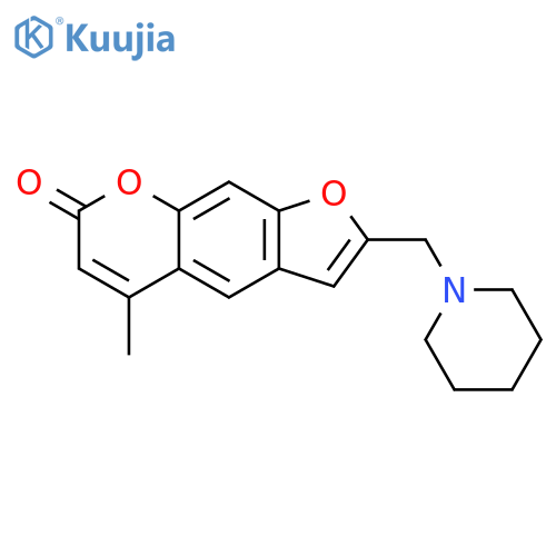 7H-Furo[3,2-g][1]benzopyran-7-one, 5-methyl-2-(1-piperidinylmethyl)- structure