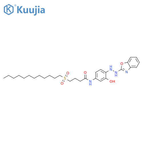Butanamide,N-[4-[2-(2-benzoxazolyl)hydrazino]-3-hydroxyphenyl]-4-(dodecylsulfonyl)- structure