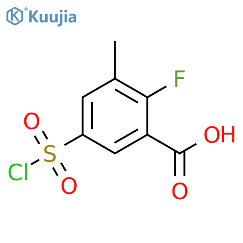 5-(chlorosulfonyl)-2-fluoro-3-methylbenzoic acid structure
