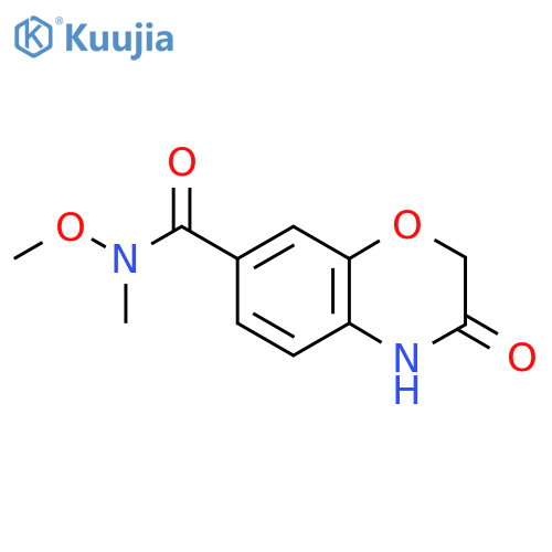 N-Methoxy-N-methyl-3-oxo-3,4-dihydro-2H-1,4-benzoxazine-7-carboxamide structure