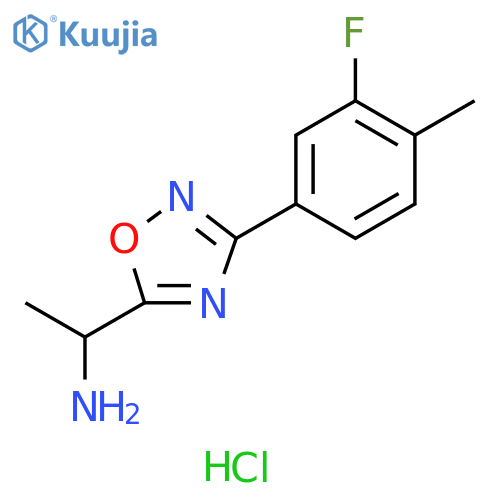 1-3-(3-fluoro-4-methylphenyl)-1,2,4-oxadiazol-5-ylethan-1-amine hydrochloride structure