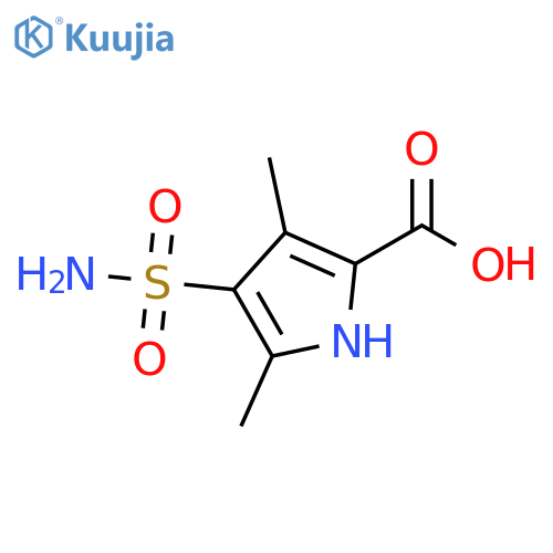 3,5-dimethyl-4-sulfamoyl-1H-pyrrole-2-carboxylic acid structure