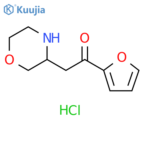 1-(furan-2-yl)-2-(morpholin-3-yl)ethan-1-one hydrochloride structure