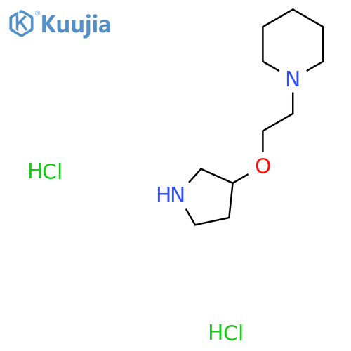 1-(2-pyrrolidin-3-yloxyethyl)piperidine;dihydrochloride structure