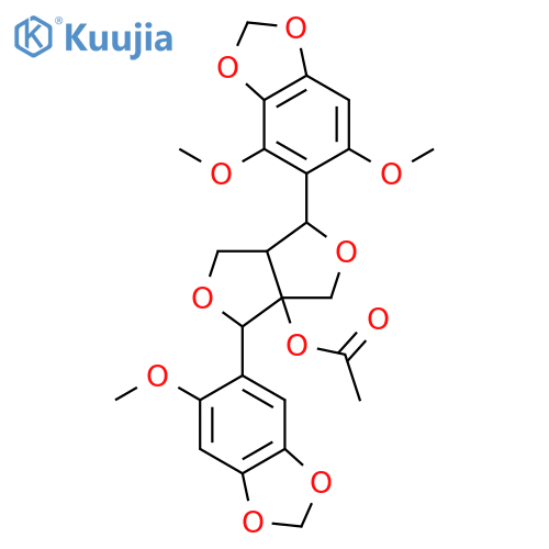 1-(4,6-dimethoxy-1,3-benzodioxol-5-yl)dihydro-4-(6-methoxy-1,3-benzodioxol-5-yl)-1H,3H-furo[3,4-c]furan-3a(4H)-yl acetate structure
