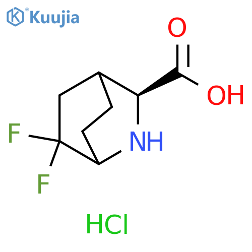 (3S)-6,6-difluoro-2-azabicyclo2.2.2octane-3-carboxylic acid hydrochloride structure