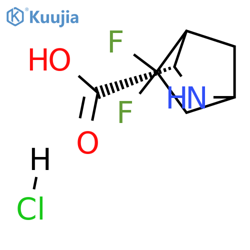 (3S)-5,5-difluoro-2-azabicyclo[2.2.1]heptane-3-carboxylic acid;hydrochloride structure