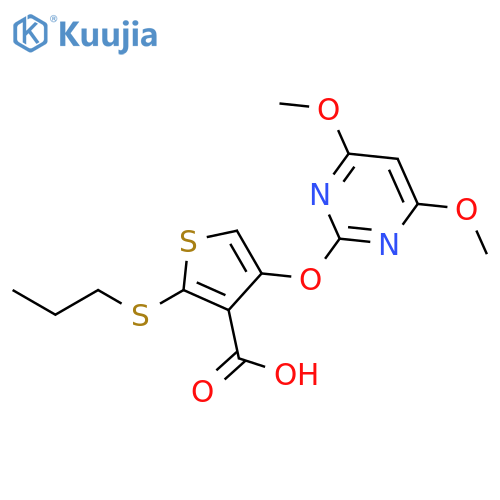 3-Thiophenecarboxylic acid,4-[(4,6-dimethoxy-2-pyrimidinyl)oxy]-2-(propylthio)- structure