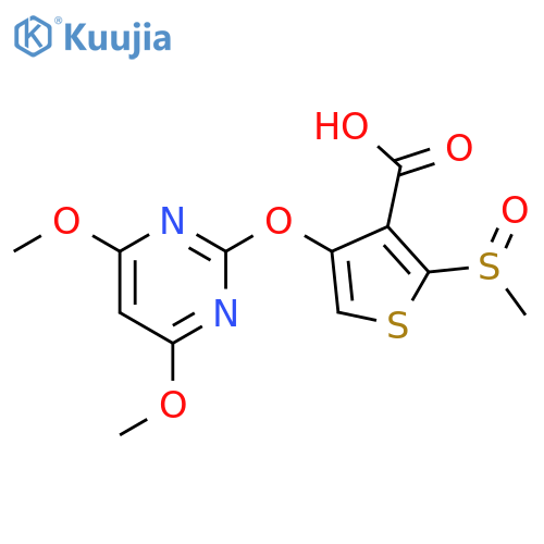 3-Thiophenecarboxylic acid,4-[(4,6-dimethoxy-2-pyrimidinyl)oxy]-2-(methylsulfinyl)- structure