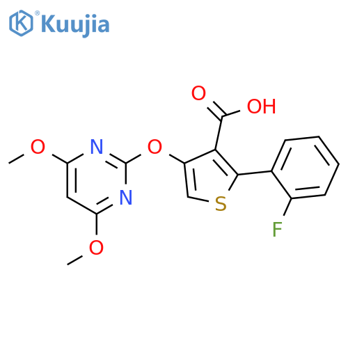3-Thiophenecarboxylic acid,4-[(4,6-dimethoxy-2-pyrimidinyl)oxy]-2-(2-fluorophenyl)- structure