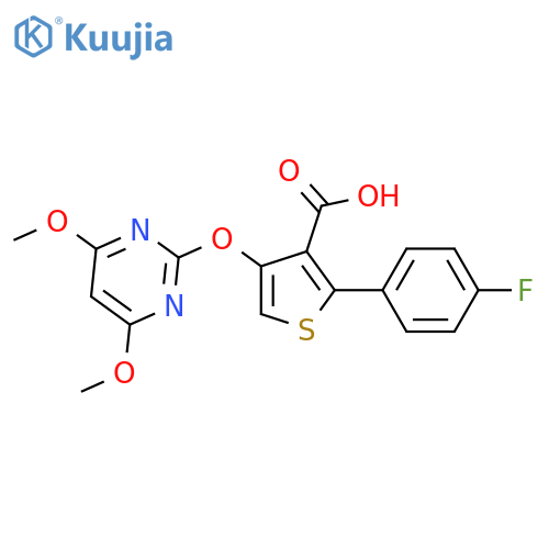 3-Thiophenecarboxylic acid,4-[(4,6-dimethoxy-2-pyrimidinyl)oxy]-2-(4-fluorophenyl)- structure