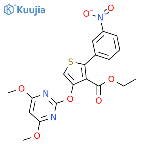 3-Thiophenecarboxylic acid,4-[(4,6-dimethoxy-2-pyrimidinyl)oxy]-2-(3-nitrophenyl)-, ethyl ester structure