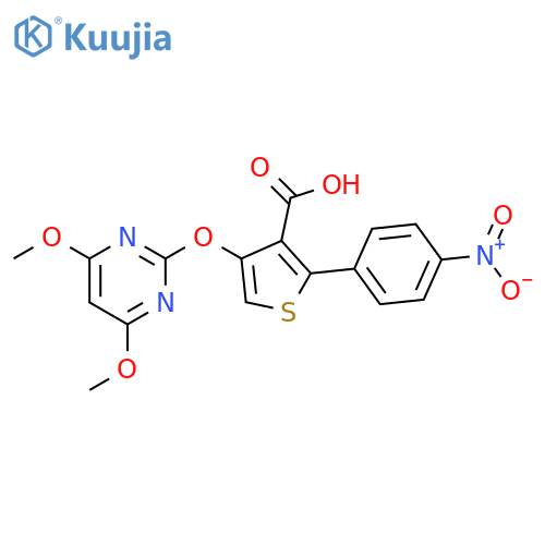 3-Thiophenecarboxylic acid,4-[(4,6-dimethoxy-2-pyrimidinyl)oxy]-2-(4-nitrophenyl)- structure