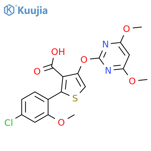3-Thiophenecarboxylic acid,2-(4-chloro-2-methoxyphenyl)-4-[(4,6-dimethoxy-2-pyrimidinyl)oxy]- structure
