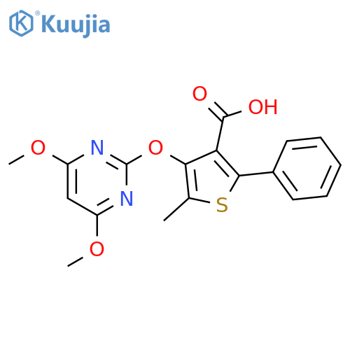3-Thiophenecarboxylic acid,4-[(4,6-dimethoxy-2-pyrimidinyl)oxy]-5-methyl-2-phenyl- structure