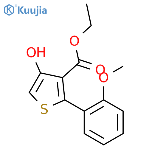 3-Thiophenecarboxylic acid, 4-hydroxy-2-(2-methoxyphenyl)-, ethylester structure