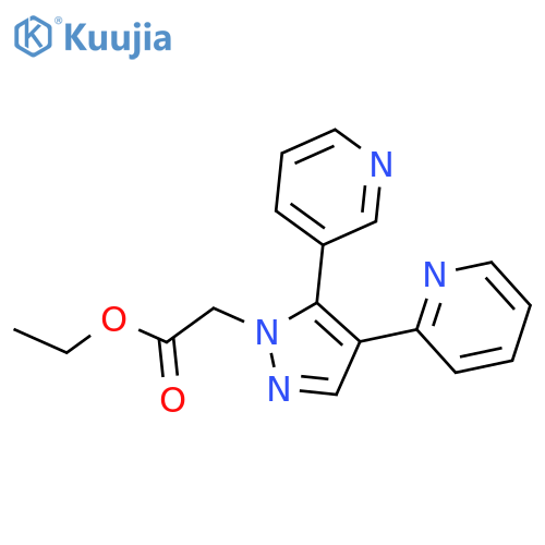 1H-Pyrazole-1-acetic acid, 4-(2-pyridinyl)-5-(3-pyridinyl)-, ethyl ester structure
