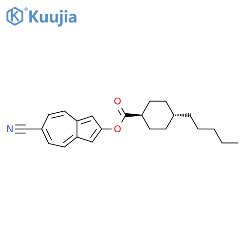 Cyclohexanecarboxylic acid, 4-pentyl-, 6-cyano-2-azulenyl ester, trans- structure
