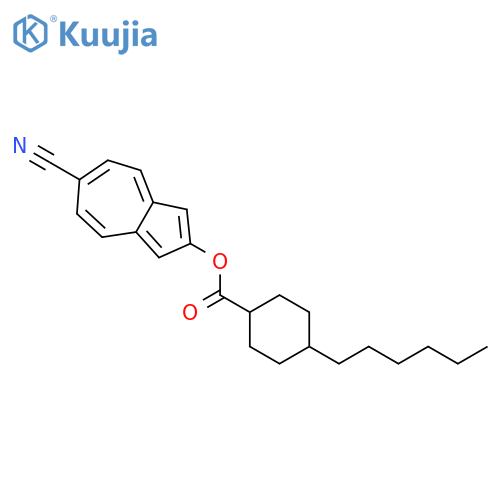 Cyclohexanecarboxylic acid, 4-hexyl-, 6-cyano-2-azulenyl ester, trans- structure