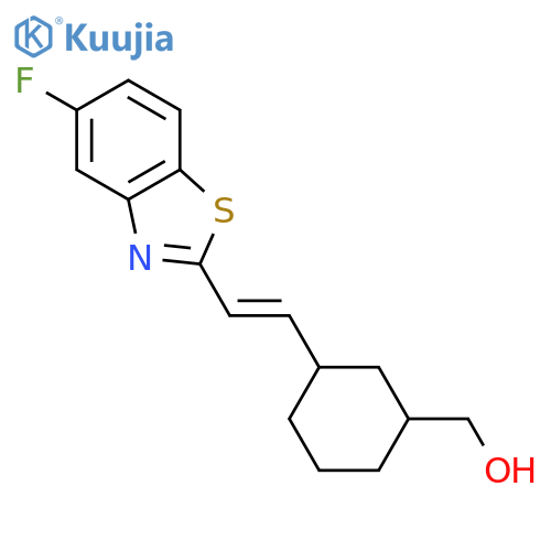 Cyclohexanemethanol, 3-[2-(5-fluoro-2-benzothiazolyl)ethenyl]- structure