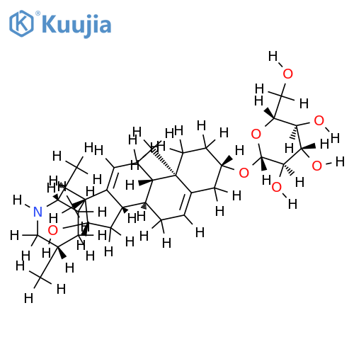(3beta,16beta,17alpha,20S)-16-hydroxy-17-methyl-20-[(2S,5S)-5-methylpiperidin-2-yl]-18-norpregna-5,12-dien-3-yl beta-D-glucopyranoside structure