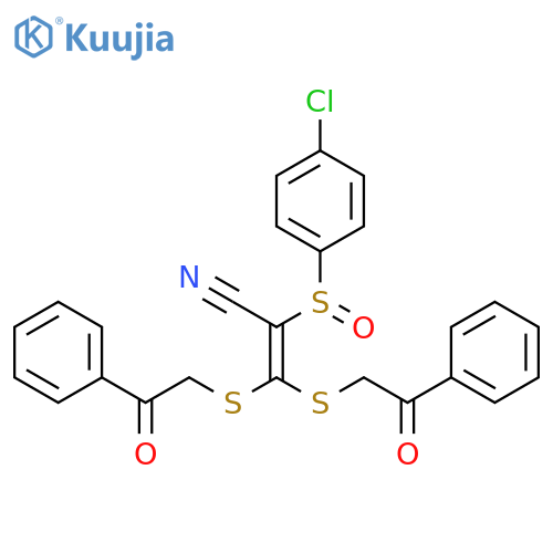 2-Propenenitrile,2-[(4-chlorophenyl)sulfinyl]-3,3-bis[(2-oxo-2-phenylethyl)thio]- structure