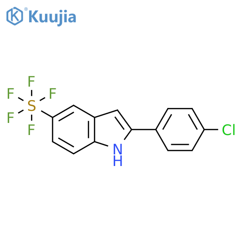 2-(4-Chlorophenyl)-5-pentafluorosulfanyl-1H-indole structure