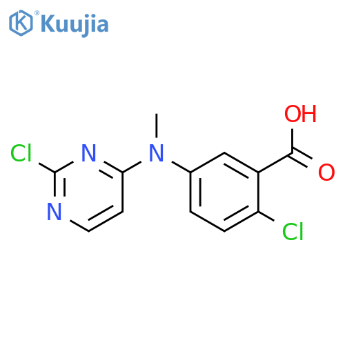 2-chloro-5-[(2-chloro-pyrimidin-4-yl)-methyl-amino]-benzoic acid structure