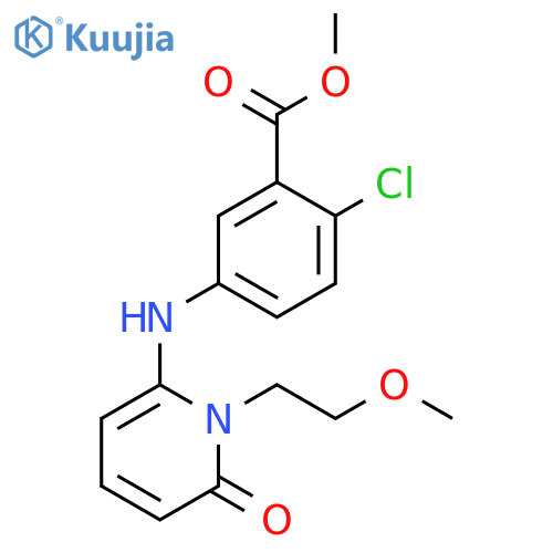 2-chloro-5-[(1-(2-methoxy-ethyl)-6-oxo-1,6-dihydro-pyridin-2-yl)amino]-benzoic acid methyl ester structure