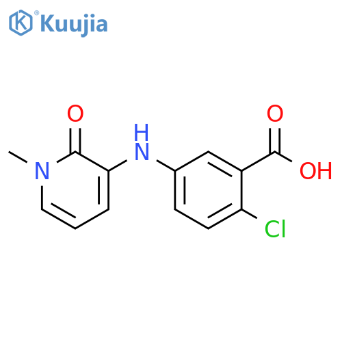 2-chloro-5-((1-methyl-2-oxo-1,2-dihydro-pyridin-3-yl)amino)-benzoic acid structure
