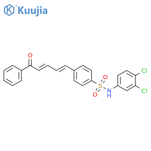 Benzenesulfonamide,N-(3,4-dichlorophenyl)-4-(5-oxo-5-phenyl-1,3-pentadienyl)-, (E,E)- structure
