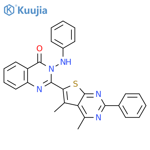 4(3H)-Quinazolinone,2-(4,5-dimethyl-2-phenylthieno[2,3-d]pyrimidin-6-yl)-3-(phenylamino)- structure