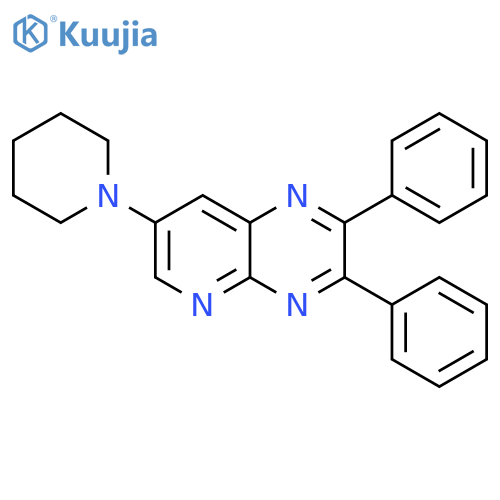 Pyrido[2,3-b]pyrazine, 2,3-diphenyl-7-(1-piperidinyl)- structure