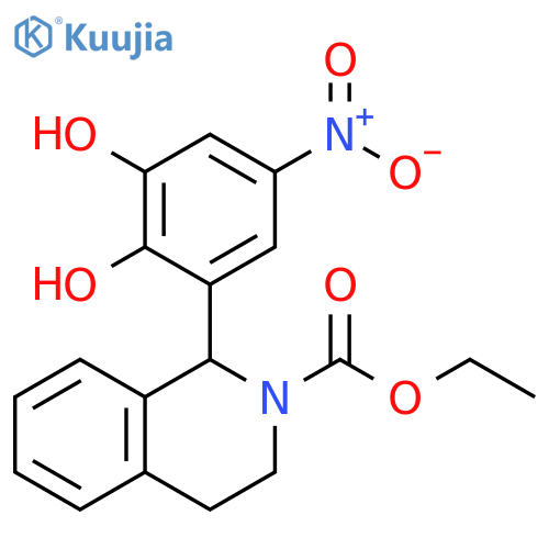 2(1H)-Isoquinolinecarboxylic acid,1-(2,3-dihydroxy-5-nitrophenyl)-3,4-dihydro-, ethyl ester structure