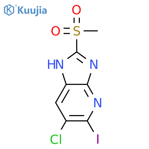 6-chloro-5-iodo-2-(methylsulfonyl)-1H-imidazo[4,5-b]pyridine structure