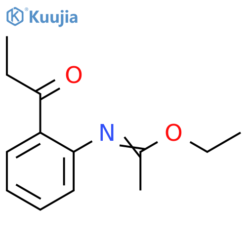 Ethanimidic acid, N-[2-(1-oxopropyl)phenyl]-, ethyl ester structure