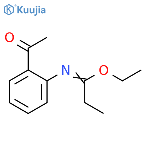 Propanimidic acid, N-(2-acetylphenyl)-, ethyl ester structure