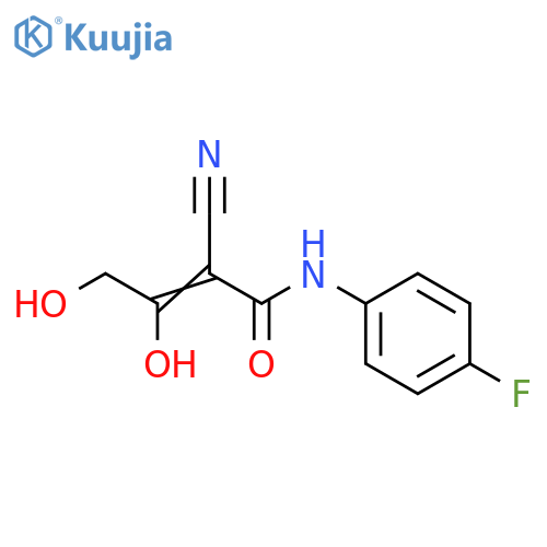 2-Butenamide, 2-cyano-N-(4-fluorophenyl)-3,4-dihydroxy- structure