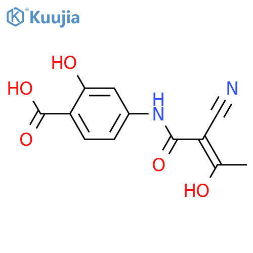 Benzoic acid, 4-[(2-cyano-3-hydroxy-1-oxo-2-butenyl)amino]-2-hydroxy- structure